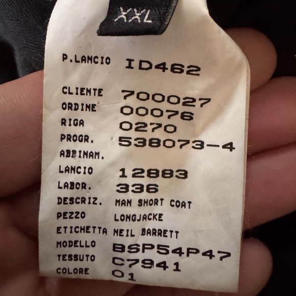 NEIL BARRETT M65 Military Jacket 00's Vintage Archive Brown Label XXL Black Rare - Picture 13 of 16